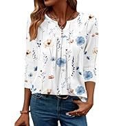 Zeagoo Womens Tops Long Sleeve Shirts 2025 V Neck Fall Blouses Dressy Casual Fashion Summer Work ...