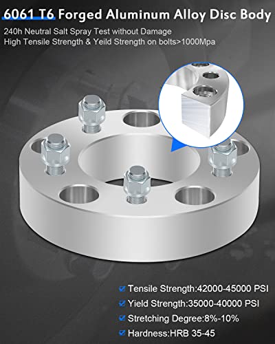 Eccpp 4X 1.5" (38Mm) 5X5.5 To 5X5 Wheel Spacers Adapters 5X139.7 To 5X127 Wheel Adapter 87.1Mm Fit For Ford E150 For Dodge Ram 1500 For Ford E150 Econoline With 1/2" Studs #TOP3