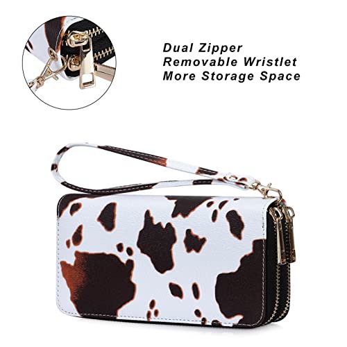 Image of Cellphone Wallet for Women Dual Zipper Long Purse with Removable Wristlet