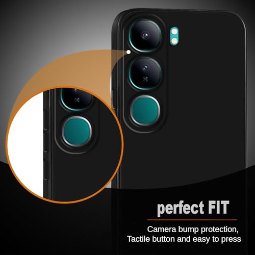 Image of Back Cover for Vivo Y300 5G / V40 Lite 5G | Full Camera Protection | Premium Liquid Silicon Case | Flexible Bumper Case for Vivo Y300 5G / V40 Lite 5G (Black)