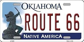 Route 66 Oklahoma Novelty Metal License Plate Tag LP-6262