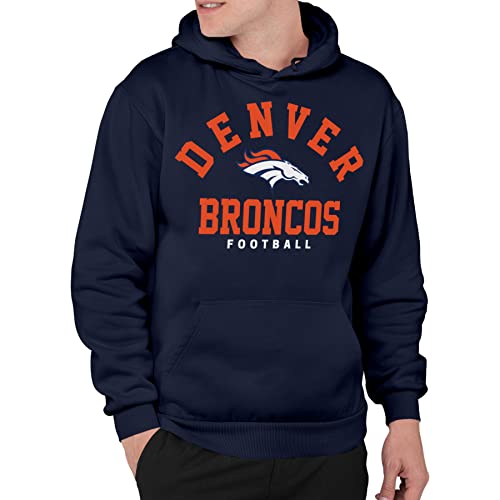 Junk Food NFL - Denver Broncos - Classic Team Logo - Officially Licensed Adult Pullover Fleece Hoodie for Men and Women