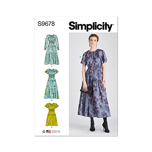 Simplicity SS9678K5 Misses' Dress with Sleeve and Length Variations K5 (8-10-12-14-16), Multicolour