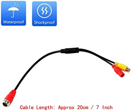 RED WOLF 4-Pin Male to RCA/AV Female Adapter Cable,extension lead For Reversing Camera To Monitor Dispaly,Aviation Head RCA DC Extension Cable Cable,portable,Shockproof Waterproof