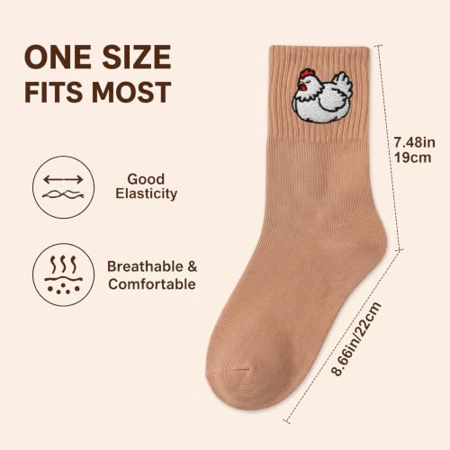 Image of Eurzom 10 Pairs Socks Womens Crew Elastic Ankle Length Cotton Socks Aesthetic Cute Lightweight Low Cut Gifts for Women
