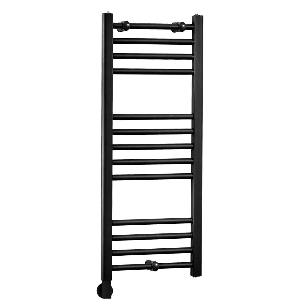 Milano Nero 400W Black Straight Bar Electric Heated Towel Rail Cable Cover - 1000 x 400mm