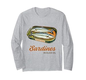 Vintage Blechdose Sardinen Konserven in Olivenöl Retro mediterran Langarmshirt