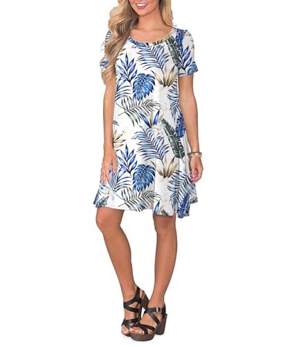 WNEEDU Women's Summer Casual T-Shirt Dress with Pockets (Various) - image 3