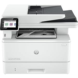 HP Laserjet Pro MFP 4102fdw Laser Printer, Black and White, For Small Medium Business, Print, Copy, Scan, Fax, ADF, 2-Sided Printing, Dual-Band Wi-Fi, Ethernet, Instant Ink for Toner Available