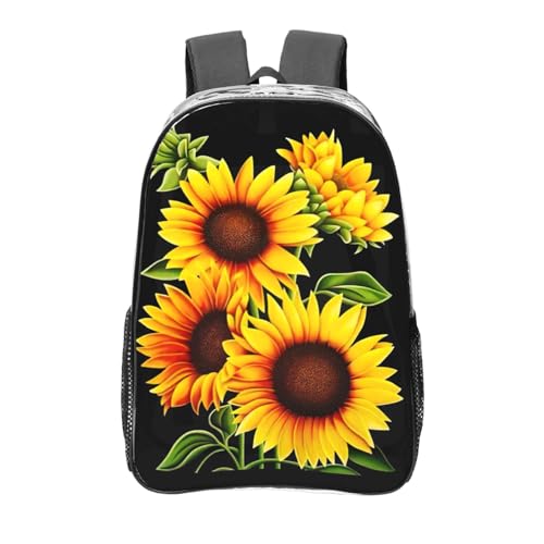 Sac à dos transparent tournesol pour vos sorties de plein air, voyages et festivals d'été