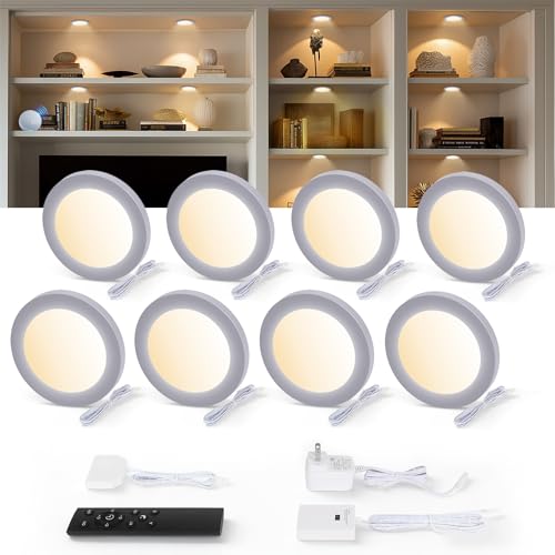 V4light Smart Under Cabinet Lights, Plug-in Puck Lighting with App, Voice & Motion Control, Dimmable...