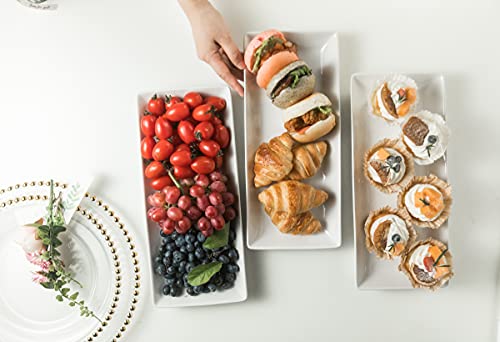 Gomakren 3 Tier Serving Stand 14 Inches Serving Platters Rectangular Large Serving Plates For Party Display Set Collapsible Sturdier Rack, Christmas Dishes Christmas Serving Trays And Platters #TOP4