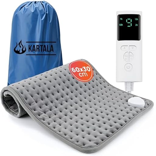 Super Pack Manta Térmica Lumbar Kartala 30×60 cm con Bolsa | Manta Eléctrica para Cuello, Espalda y Zona Lumbar | 9 Temperaturas, 4 Temporizadores | Lavable y Portátil | Ya disponible en tu tienda friki favorita! En mundofriki.es!