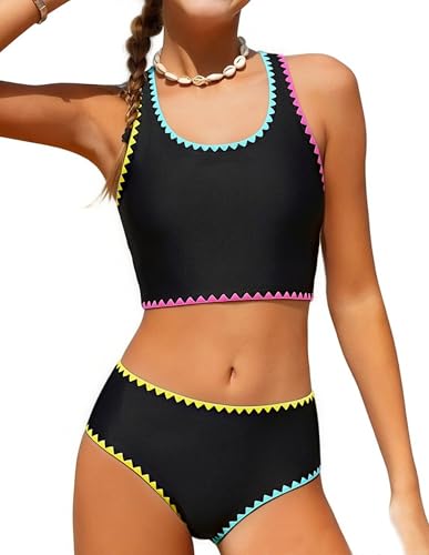 Image of Teen Girls Swimsuits Two Piece Girls Bathing Suit Bikini Sets with Chest Pad Size 9-16 Years