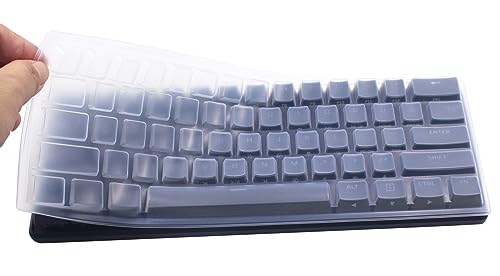 Silicone Keyboard Skin Compatible for Corsair K65 RGB Mini 60% Mechanical Gaming Keyboard, Corsair K70 PRO Mini Wireless RGB 60% Gaming Keyboard, Razer Huntsman Mini 60% Gaming Keyboard - Clear