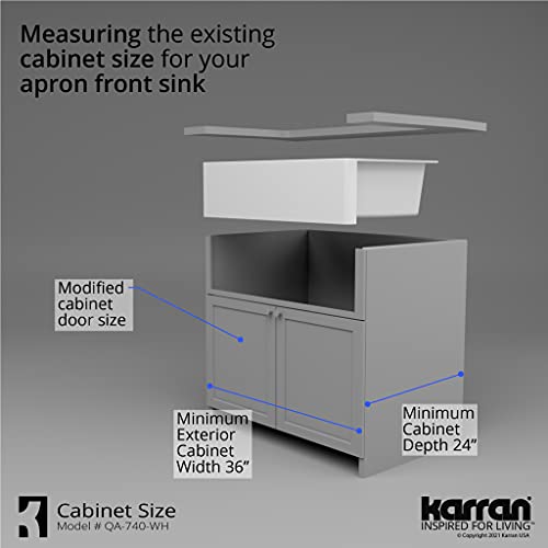 Karran Qa-740 Farmhouse/Apron-Front Quartz Composite 34 In. Single Bowl Kitchen Sink Kit In White #TOP5
