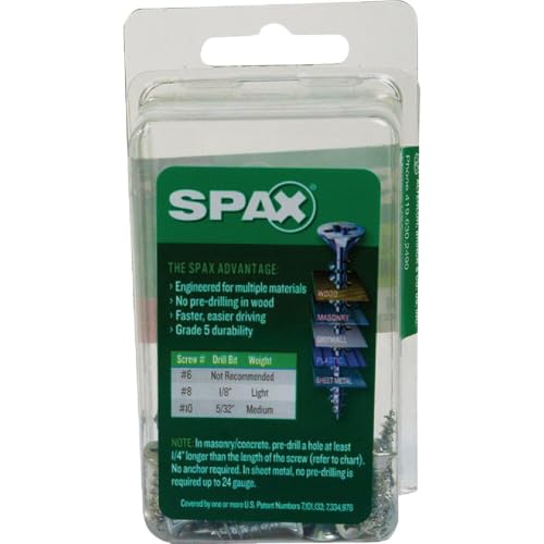 SPAX No. 8 x 5/8 in. L Phillips/Square Flat Head Zinc-Plated Steel Multi-Purpose Screw 40 Each miniatura 5