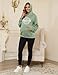 Bhome Nursing Sweatshirt Hoodie for Breastfeeding with Hidden Zippers Maternity Breast Pumping Tops Kangaroo Pocket,Green/Milk Can Print L