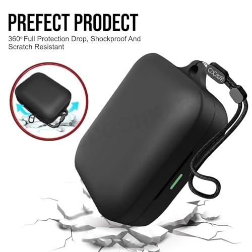 Image of Soft Silicone Case Cover Compatible for Realme Buds Air 7 | 7 Pro (Lanyard, Black)