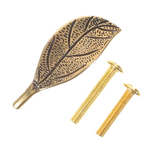 BESTYASH Pomos de Cajón Vintage de Latón Macizo con Diseño de Hoja Envejecida, Tiradores Rústicos para Gabinetes y Muebles de Cocina, Manijas Decorativas Ergonómicas para Hogar y