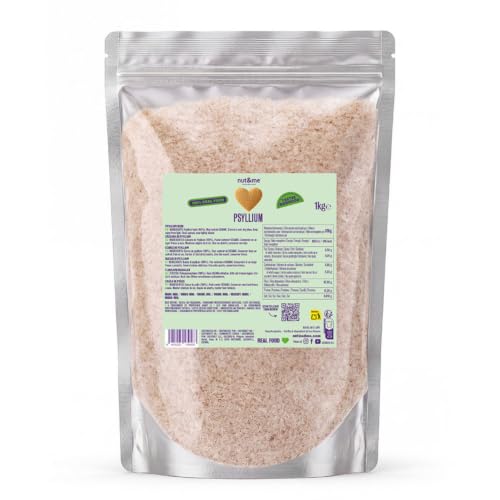 nut&me Flohsamenschalen 1 kg | Natürliche und Glutenfrei | 64g Ballaststoffe | Gemahlen | Vegan | Low carb | Psyllium Samenschalen | Zum Hinzufügen zu jedem Rezept oder Smoothie