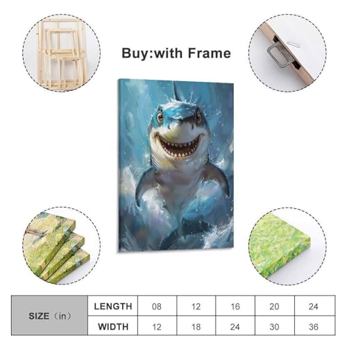 Poster de requin joyeux pour égayer un mur blanc triste - 2