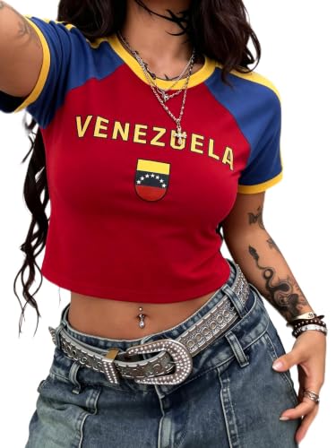 TAKEYAL Womens Graphic Jersey Tops