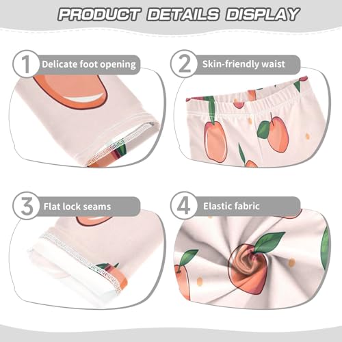 Bolaz Toddler Girls Leggings Printed Yoga Pants Leggings Fresh Peach for Kids3