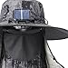 Outdoor Solar Fan Hat, Waterproof Wide Brim Sun Protection Fishing Cap with Face Neck Cover Flap for Outdoor Sports Beach, Dark Gray