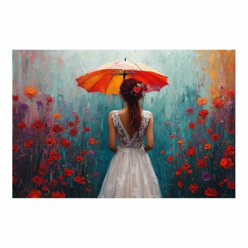 Poster Renaissance féminine TERUEA toile rouge 70x100cm pour salon