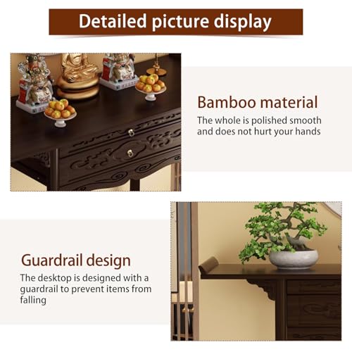 Table d'autel en bambou compacte pour organiser vos objets de pooja - 4