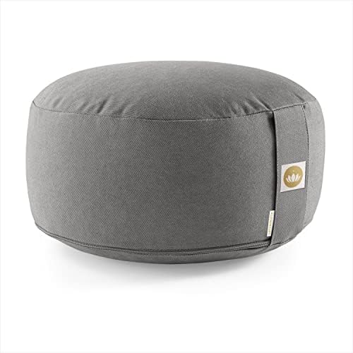 Lotuscrafts Meditation Cushion LOTUS - Height 15 cm - Spelt Filling - Washable Cover Organic Cotton - Floor Cushion for Meditation - Yoga Cushion - Meditation Pillow - Yoga Pillow - GOTS Certified