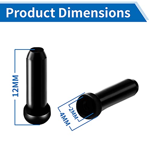 Muqzi 48Pcs Cable End Crimps, Alloy Bike Cable End Caps Bicycle Brake Tips Shifter Cable Ends Cap For Mtb And Road Bike, Black #TOP2