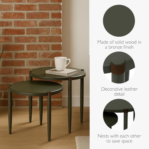 Image of Leick Home Redonda Bay Round End Table, Urbane Bronze