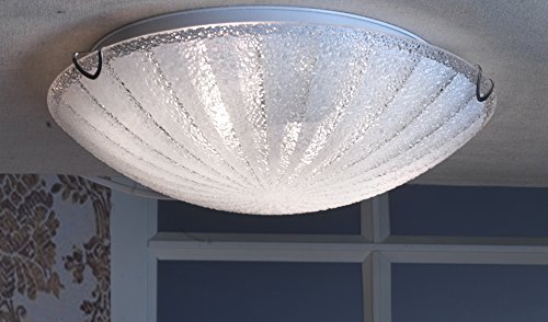 Plafonnier rond en verre blanc ONLI 30 cm pour éclairage intérieur