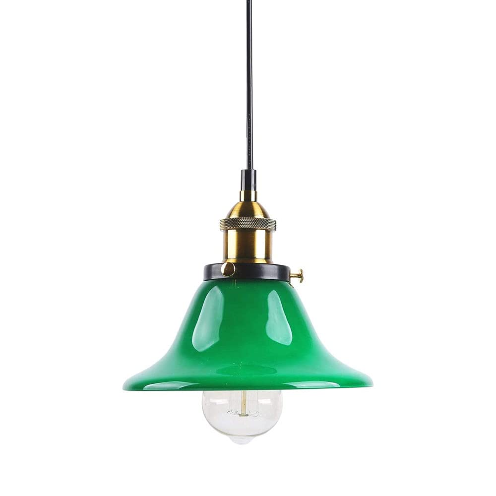 Lámpara de techo vintage verde E27 para barra de cafetería e isla de cocina industrial 7