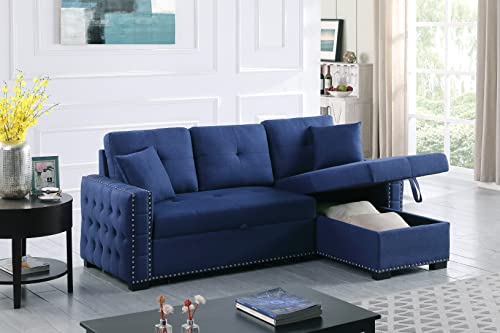 Devion Furniture Oden Sofabed, Blue #TOP2