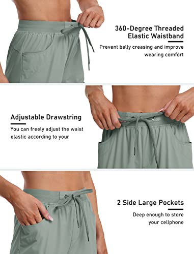 MoFiz Capri Pants for Women Lightweight Ice Cool Capris for Women Casual Summer Trip Loose Shorts with Zipper Pockets4