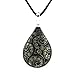 Chuvora Hand Blown Venetian Murano Glass Abstract Tree of Life Black Art Pendant Necklace, 17-19 inches