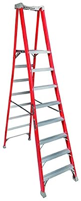 Louisville Ladder 8-Foot Fiberglass Pro Extended Rail Platform Ladder, 300-Pound Capacity, Type IA, FXP1708
