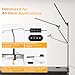 JELIMOV LED Desk Lamp for Home Office, Eye Caring Architect Desk Light with Remote, Dual Screen Computer Monitor Light with Stepless Dimming, Stepless Color Temp, Memory Function for Study, Dark Black