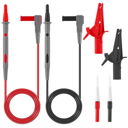 Image of 6pcs Multimeter Automotive Test Leads Kit, Banana Plug Test Leads Hook with Needle Probe, Meter Leads Kit with 4mm Alligator Clips & Wire Piercing Probe Clip Part for Fluke Multimeter Testing
