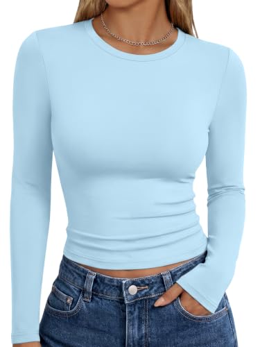 Image of Trendy Queen Womens Long Sleeve T Shirts Fall Fashion Basic Y2K Tops 2026