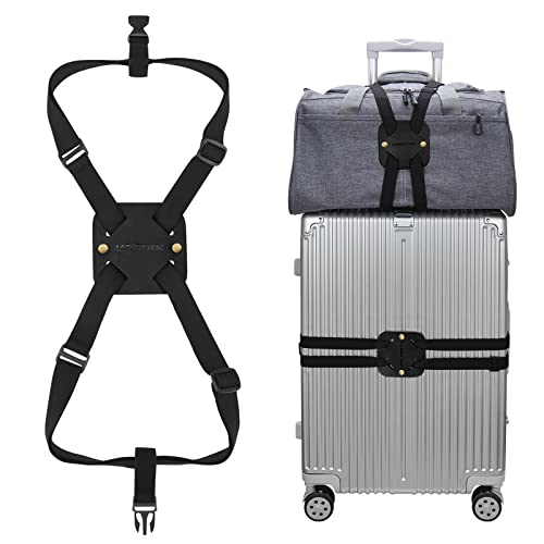 Image of lapinche Luggage Straps, Bag Bungee, Luggage Bungee, Luggage Straps Suitcase Adjustable Belt, Adjustable and Portable Travel Suitcase Accessory (Black)