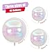 12Pcs Iridescent Round Foil Balloons, 22