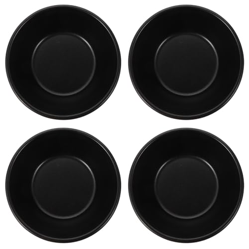 SAFIGLE Moldes Redondos para Tartas 4 Piezas de Acero al Carbono Negros, Antiadherentes y Multiusos para Hornear Pasteles, Tartas, Gelatinas y Repostería Casera