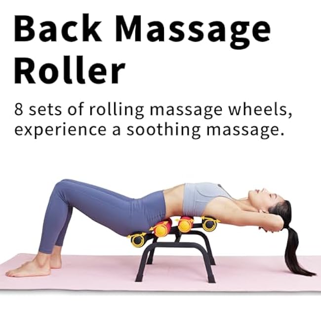 Mini Inversion Table with Back Massage Roller Relieve Back Pain Foldable Back Stretcher Ab Machine with 400LB Weight Capacity(HXCY4101)