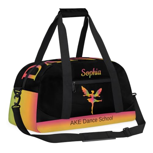 Orange Dance Bag for Girls 5-7 Customized Dance Duffel Bag for Girls Sports Bag for Kids Gym Bag Small Dance Tote As Gifts for Girls Gradient Orange Dance Bag3