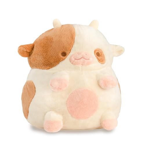 Image of Heatable Scented Cow Plush for Period Cramp Relief & Emotional Support, Microwavable Soft Toy Plushies, Coolable Stuffed Animal for Anxiety, Cute Heating Pad for Pain Relief (Chocolate)