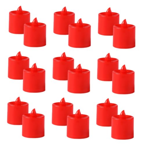Velas LED rojas sin llama de plástico con batería VALICLUD